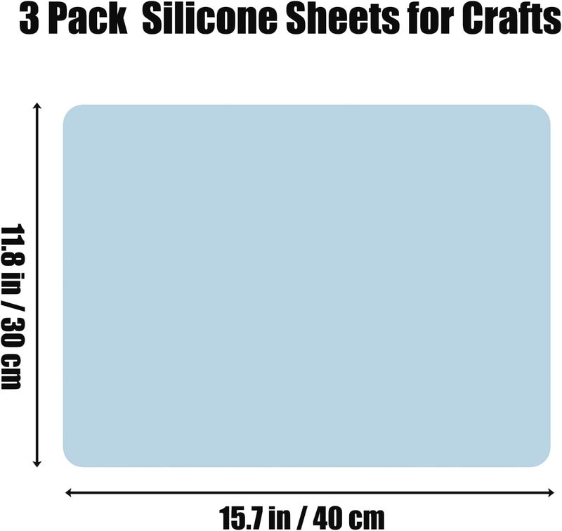 PandaEar 3 Pack Silicone Mats for Crafts, Resin Casting, Jewelry Making, Play Dough, & Art Supplies, Nonstick Heat-Resistant Large Sheets for Crafting, 15.7"x 11.8" - Image 4